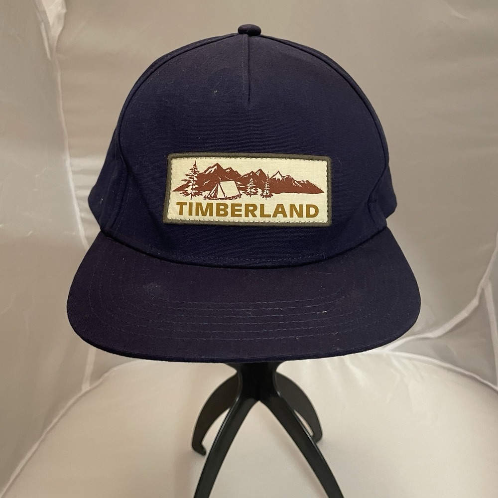 Timberland Hat Blue Adjustable Snapback Logo Patch Outdoors, NWT